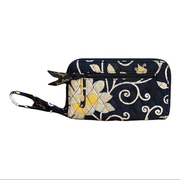 VERA Bradley Black & Yellow Wristlet - Picture 2 of 3